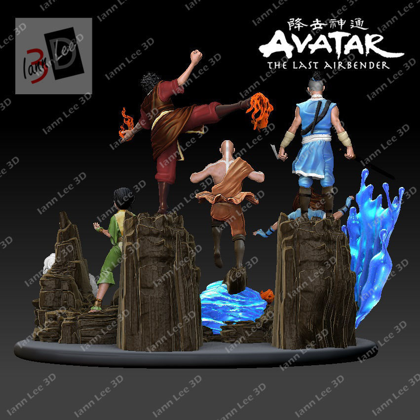 AVATAR AANG THE LAST AIRBENDER DIORAMA FAN ART 3D print model_3