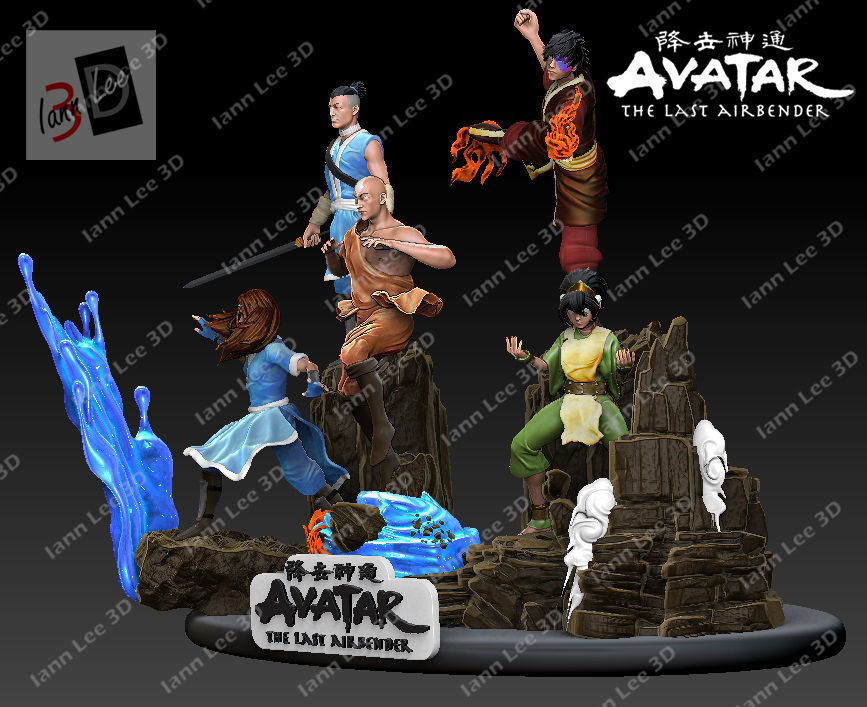 AVATAR AANG THE LAST AIRBENDER DIORAMA FAN ART 3D print model_1