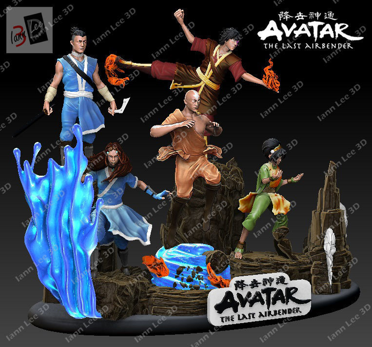 AVATAR AANG THE LAST AIRBENDER DIORAMA FAN ART 3D print model_2