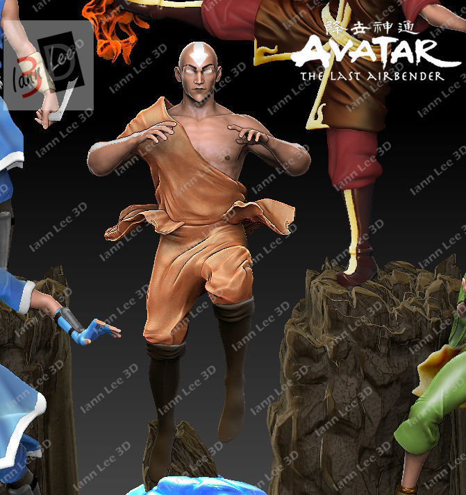 AVATAR AANG THE LAST AIRBENDER DIORAMA FAN ART 3D print model_4