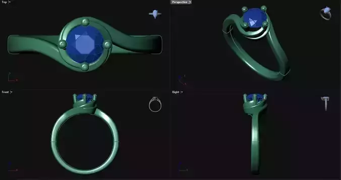 Bypass Diamond Engagement Ring 