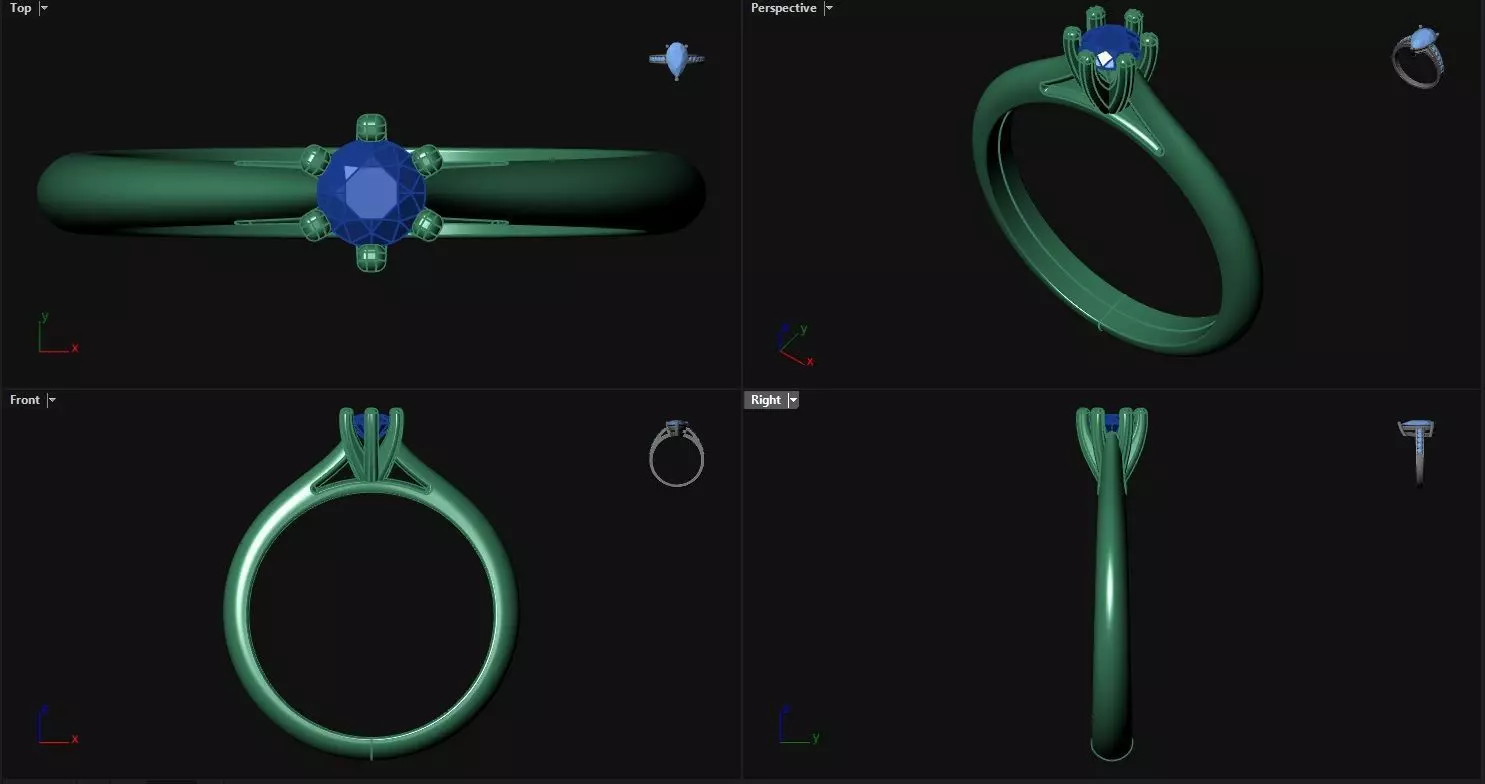 6 Prong Engagement Ring  3D print model_0