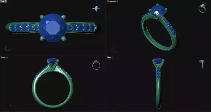 Diamond Engagement Ring with sidestones 
