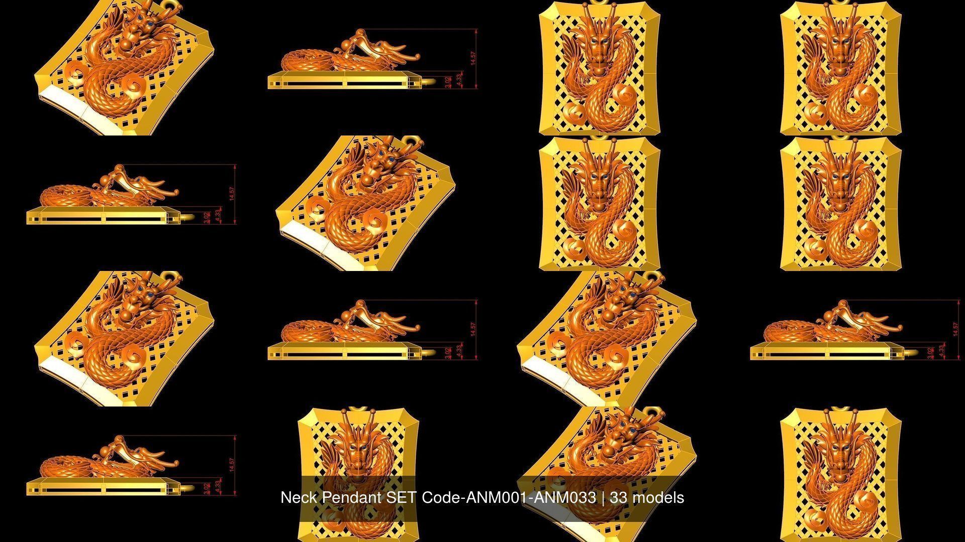 Neck Pendant SET Code-ANM001-ANM033 3D Model Collection_4
