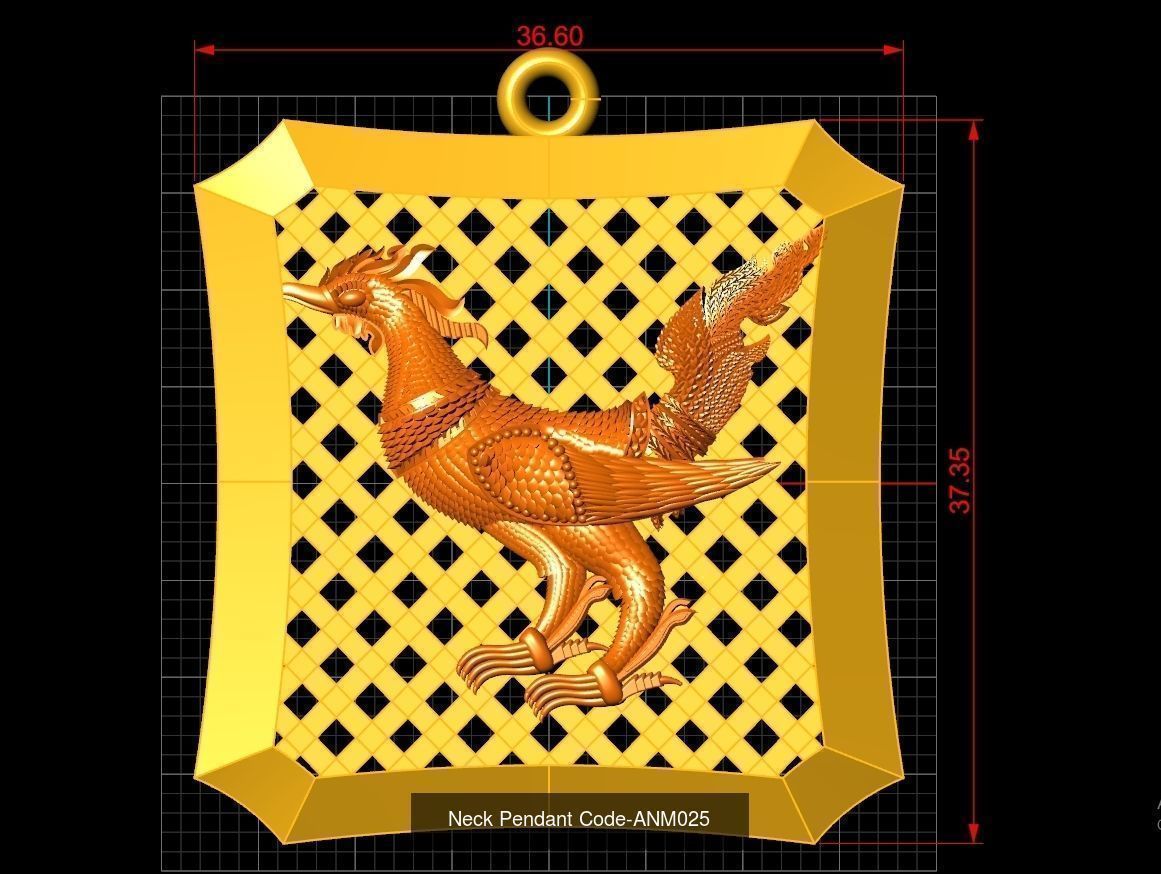 Neck Pendant SET Code-ANM001-ANM033 3D Model Collection_29