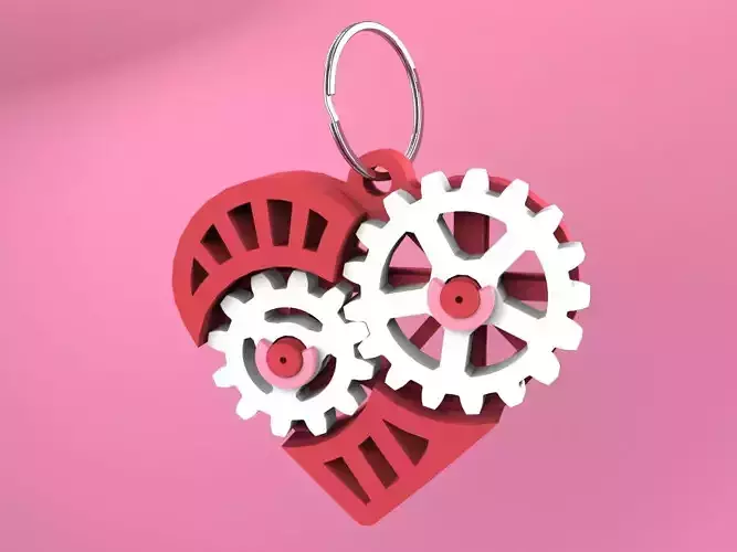 Heart gear fidget toy 3D print model