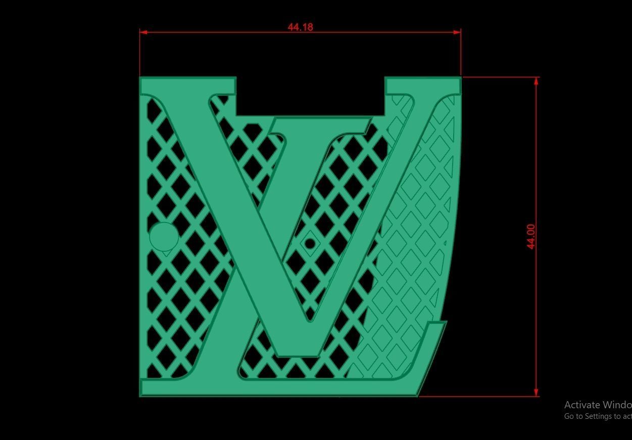 LOUIS VUITTON Belt Buckle Code-BAD002 3D print model_4