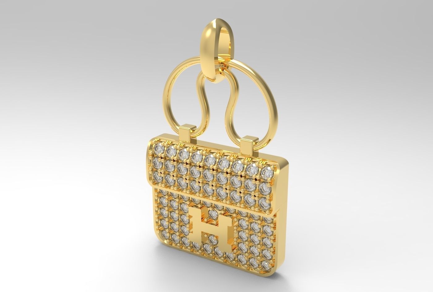 Hermes  Pendant Code-BAD003 3D print model_3