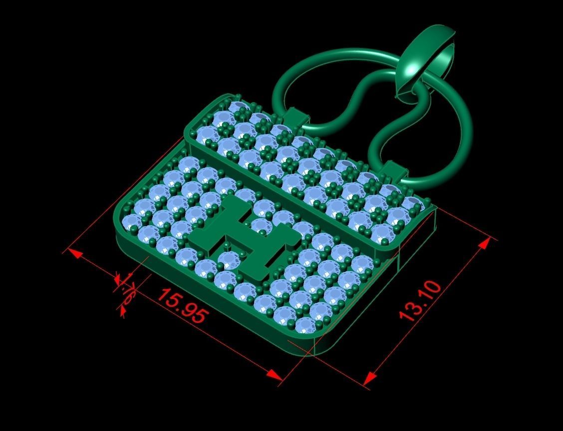 Hermes  Pendant Code-BAD003 3D print model_5