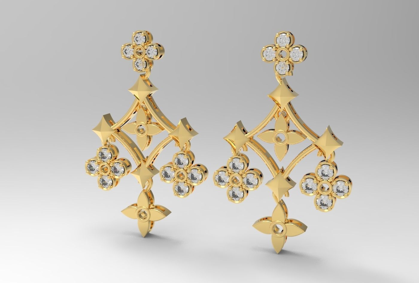 Louis Vuitton Earring Code-BAD004 3D print model_3