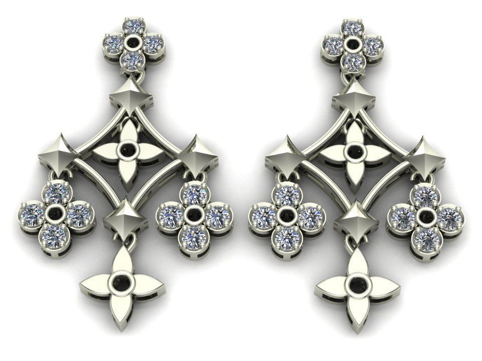 Louis Vuitton Earring Code-BAD004 3D print model_2