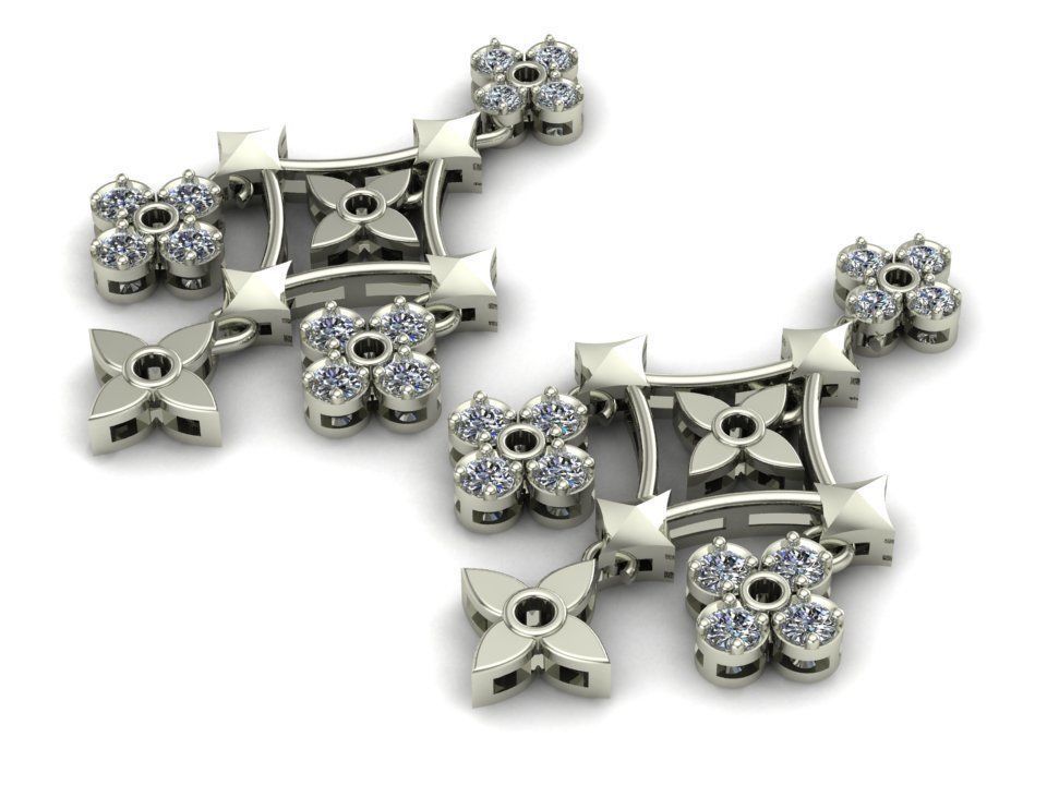 Louis Vuitton Earring Code-BAD004 3D print model_1