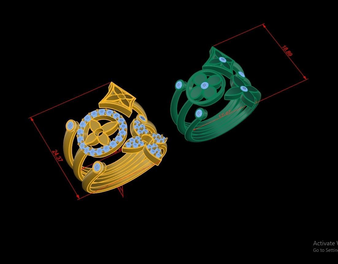 LOUIS VUITTON Ring Code-BAD009 3D print model_2