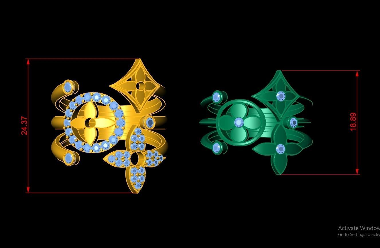 LOUIS VUITTON Ring Code-BAD009 3D print model_1