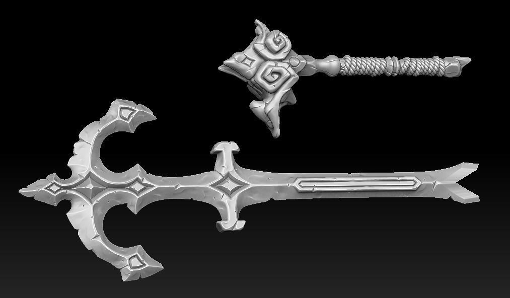 Coastal two handed sword 3d print 3D print model_3