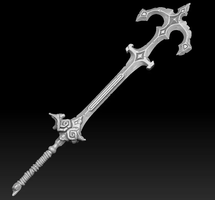 Coastal two handed sword 3d print 3D print model_0