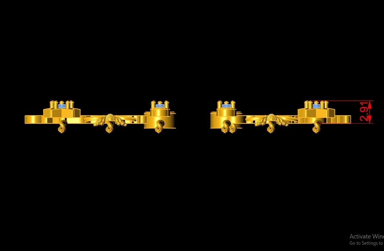 Dior Earring Code-BAD012 3D print model_2