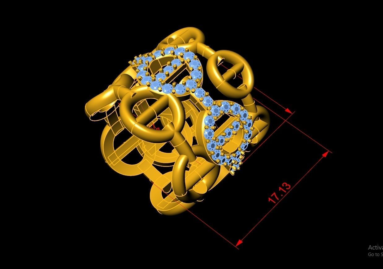 Dior Ring Code-BAD023 3D print model_4
