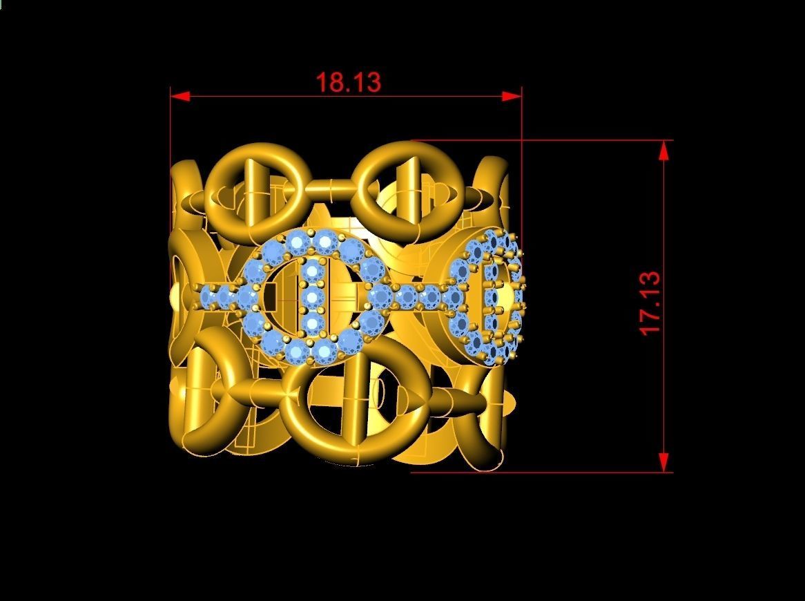 Dior Ring Code-BAD023 3D print model_3