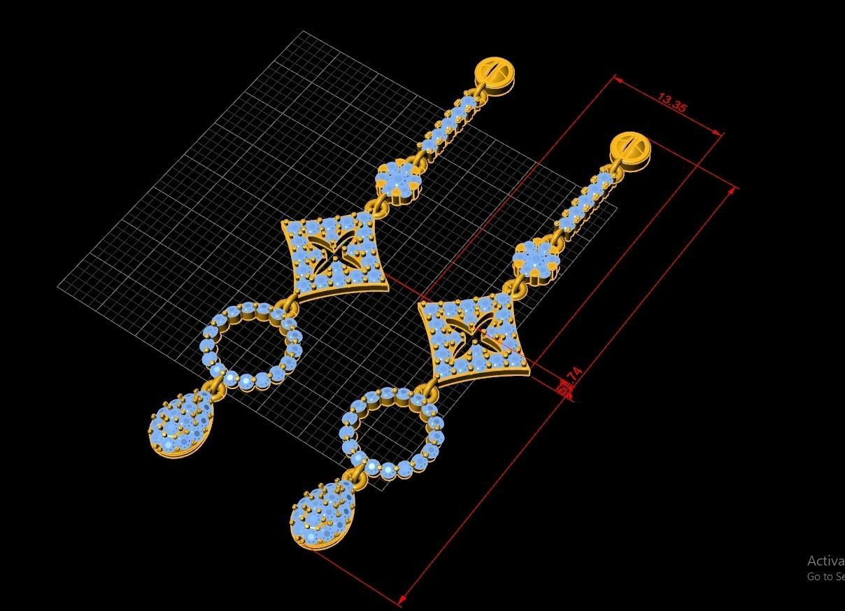 LOUIS VUITTON Earring Code-BAD033 3D print model_2