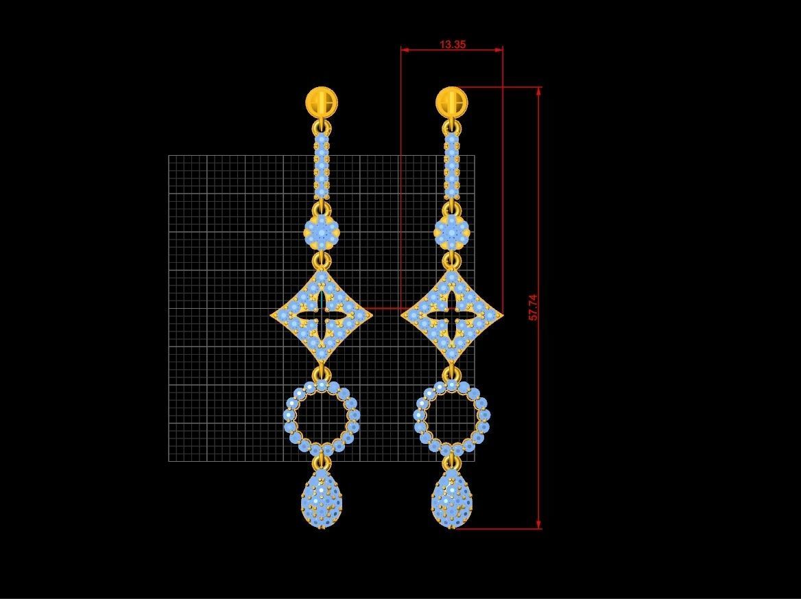 LOUIS VUITTON Earring Code-BAD033 3D print model_1
