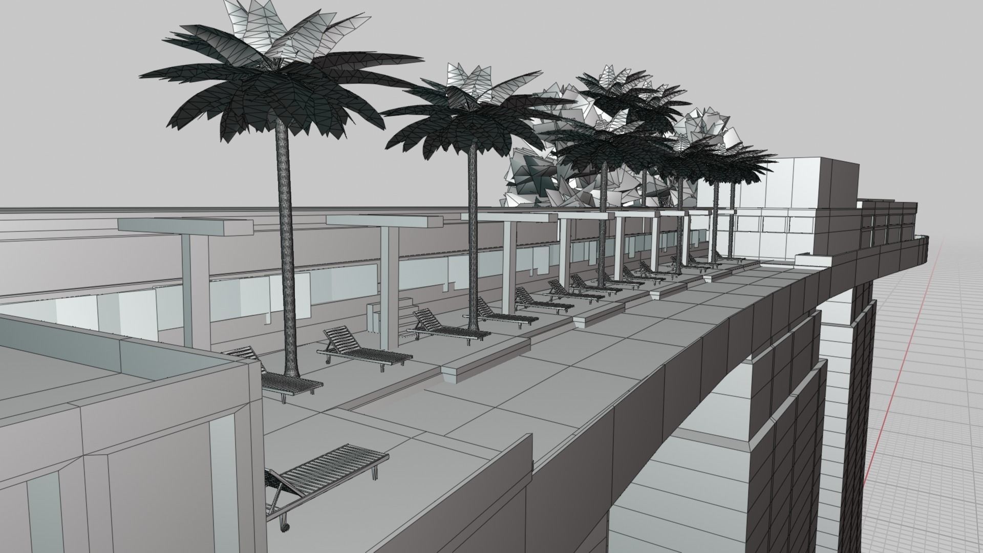 Marina Bay Sands Singapore Low-poly 3D model_14