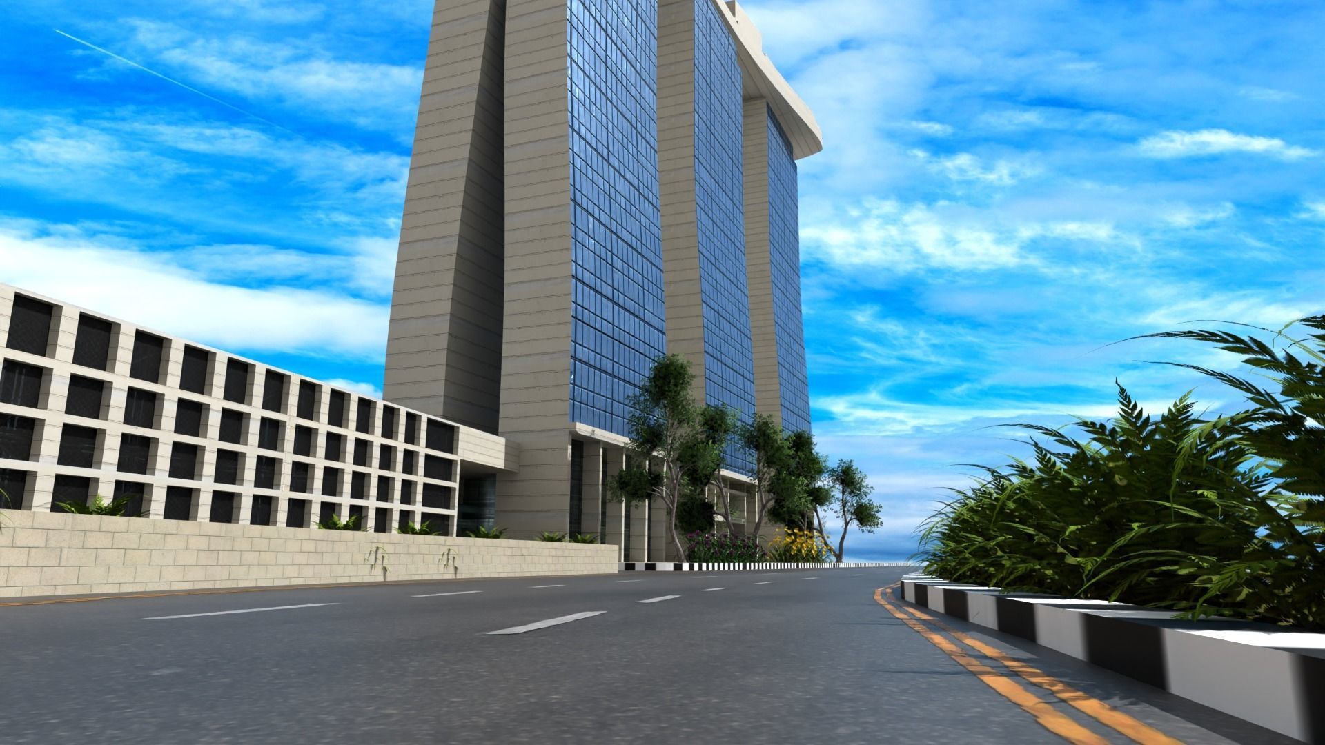 Marina Bay Sands Singapore Low-poly 3D model_11