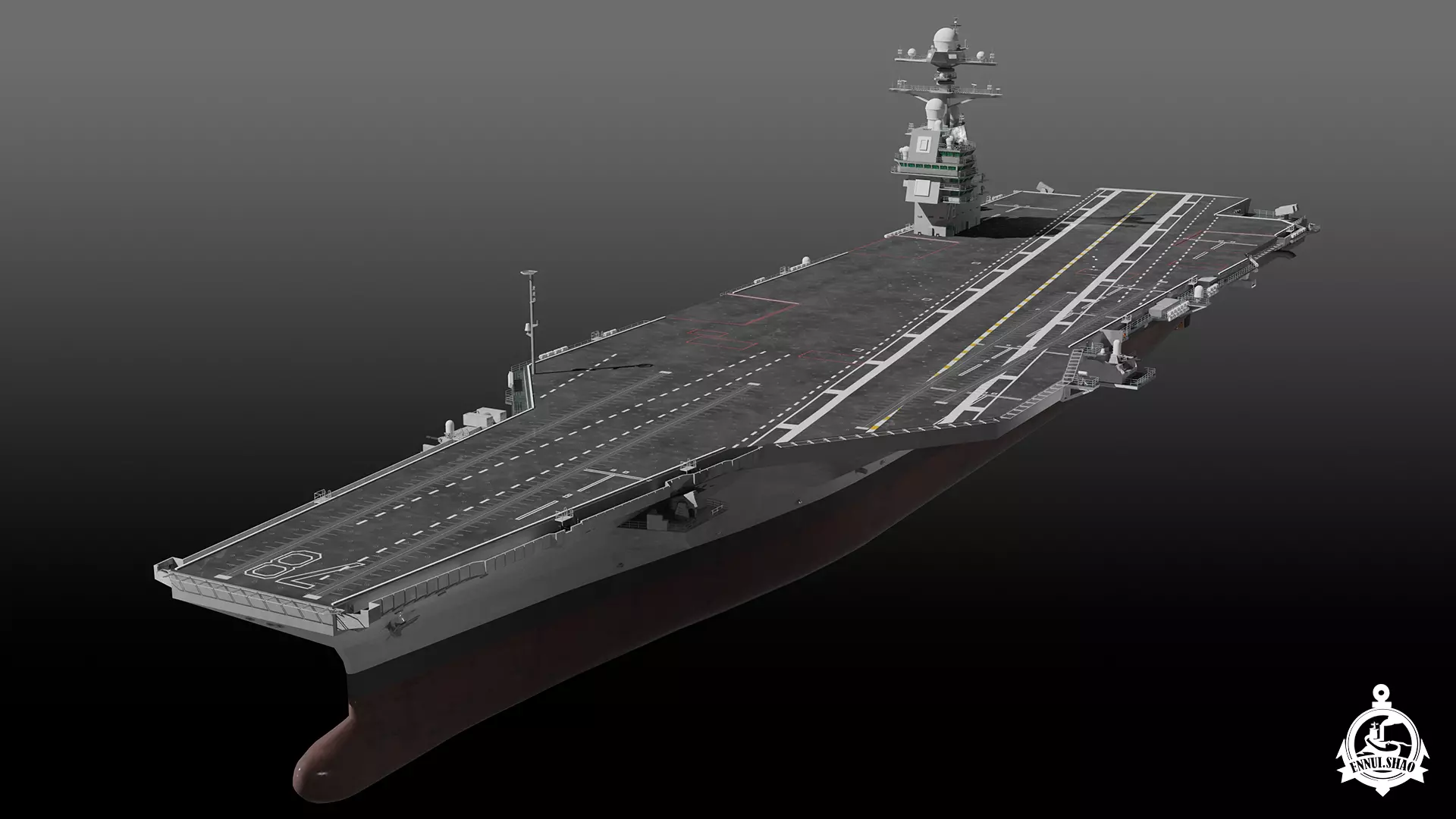 USS Gerald R Ford CVN-78 Low-poly 3D model