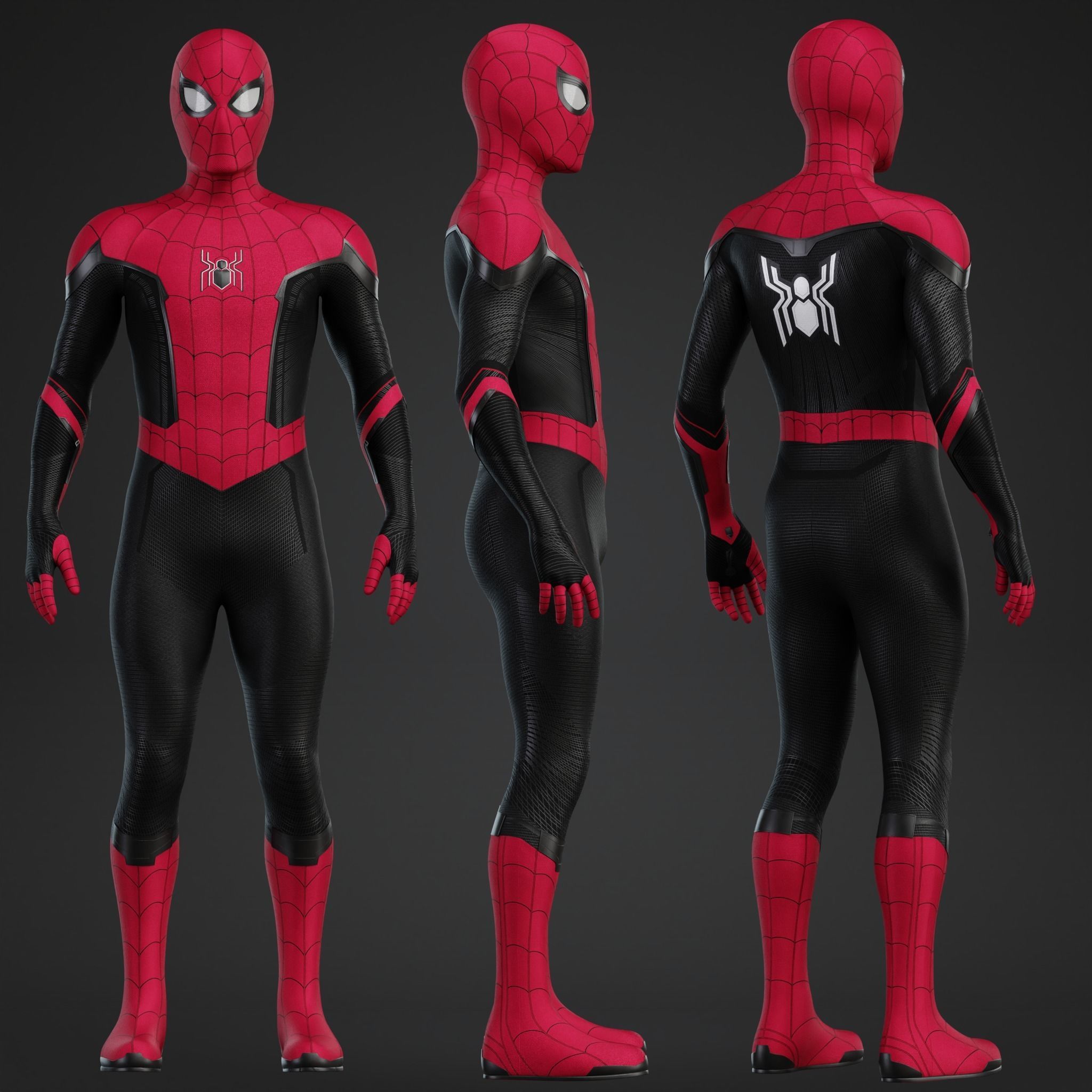 Spider-Man NWH Upgraded Suit Model Low-poly 3D model_1