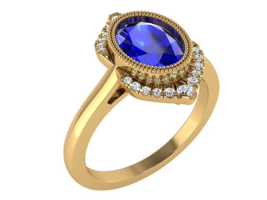 Oval Unique Ring 3152 3D print model_1