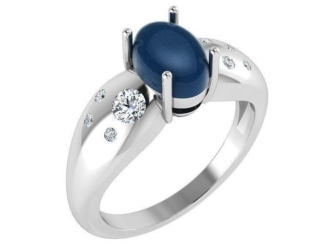 Oval Cabochon Basket Ring 3171 3D print model