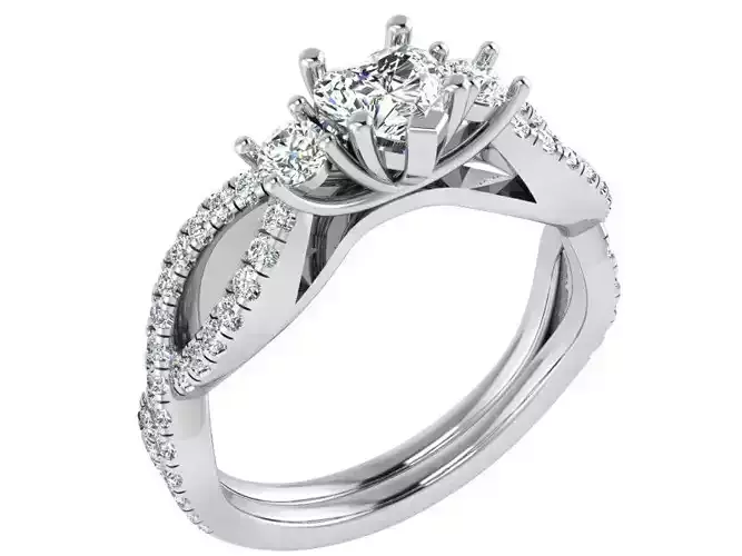 Heart Diamond Twisted Ring 3173