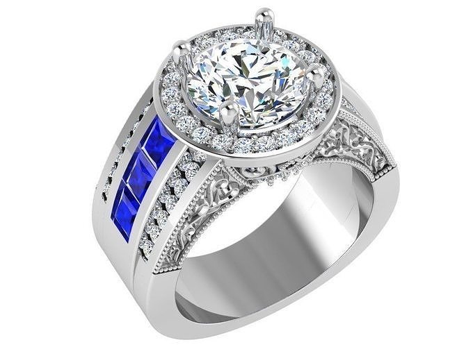 Oval Halo Ornamental Ring 3174 Free 3D print model