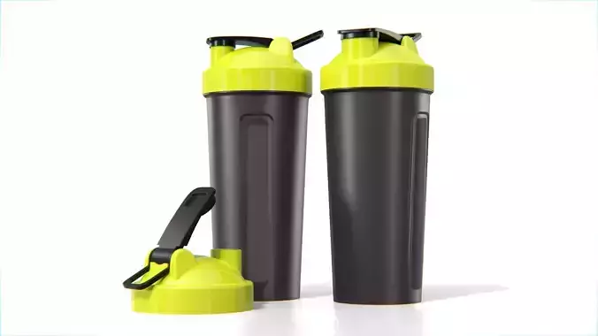 Sport Protein Shaker Bottle Low-poly 3D model