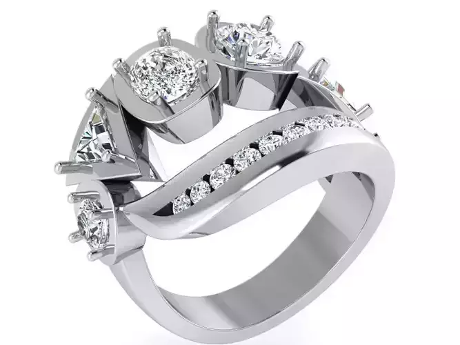 Bezel Channel Setting Ring 3185