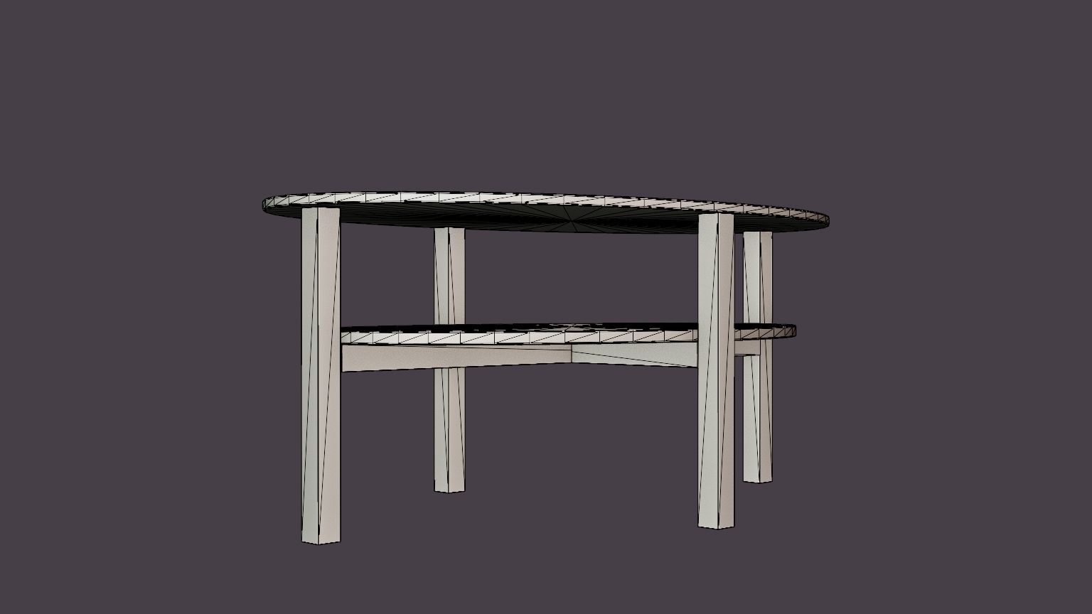 Ameli Coffee Table 120 Cm Oval Gray White Low-poly 3D model_6