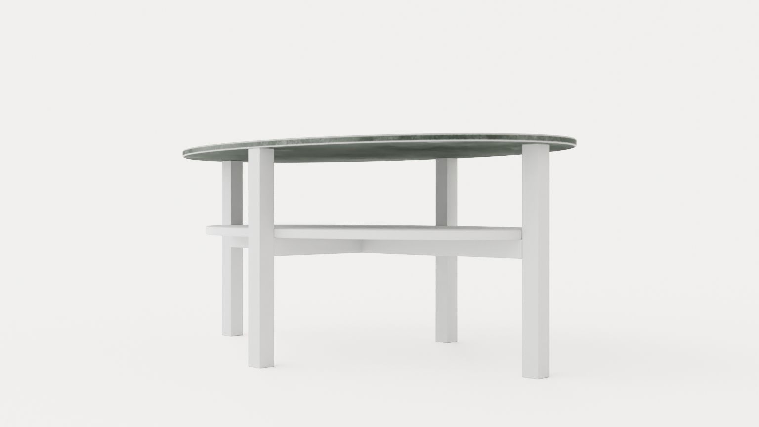 Ameli Coffee Table 120 Cm Oval Gray White Low-poly 3D model_3