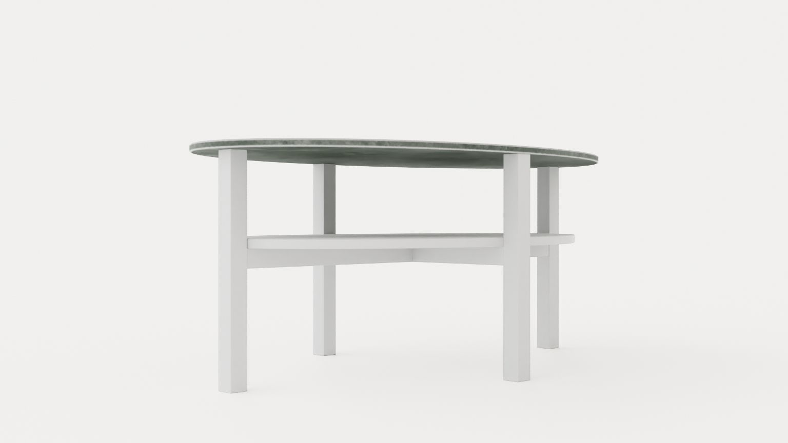 Ameli Coffee Table 120 Cm Oval Gray White Low-poly 3D model_1