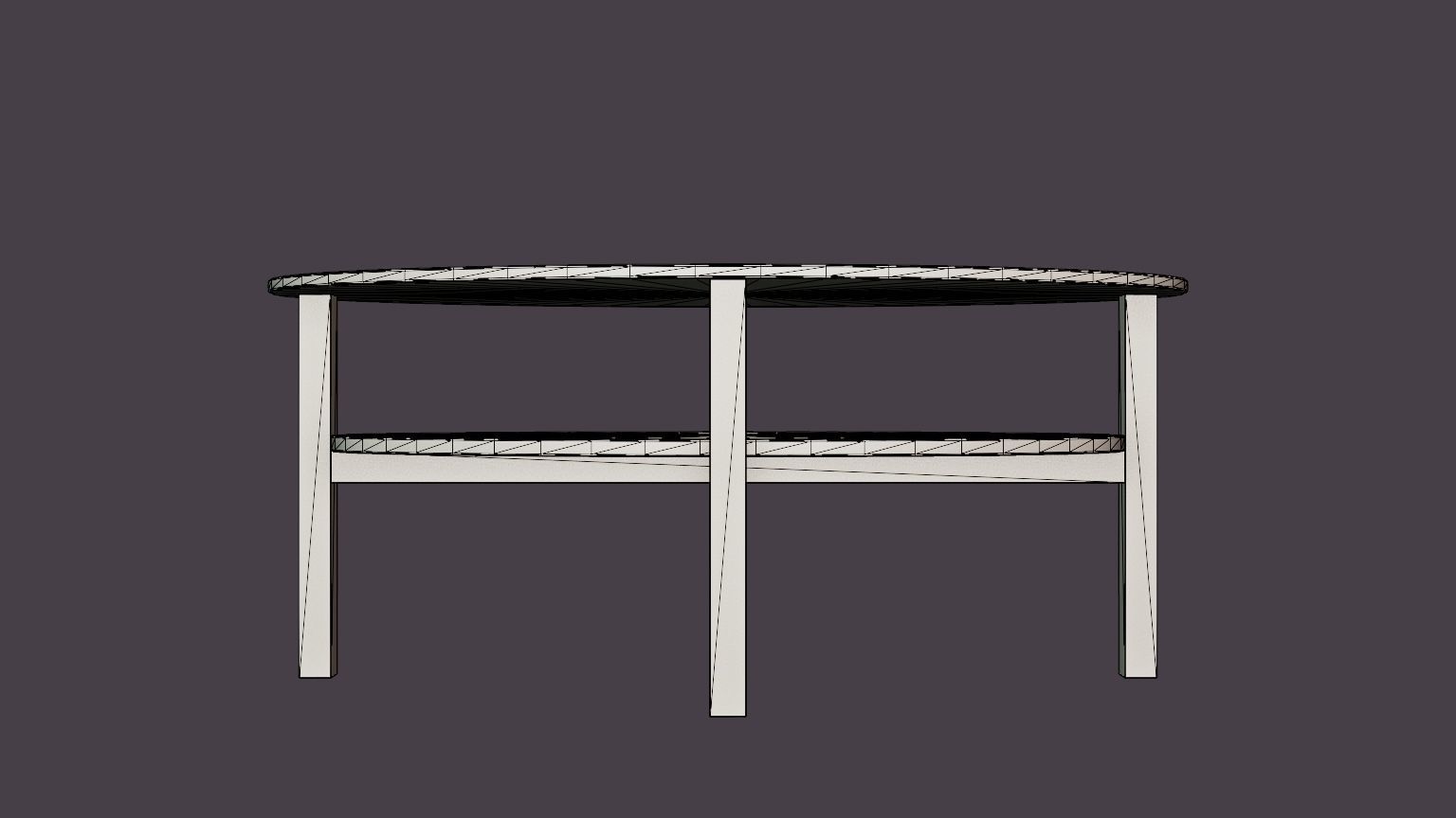 Ameli Coffee Table 120 Cm Oval Gray White Low-poly 3D model_5