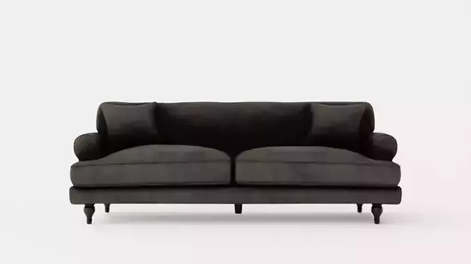 Amanda Velvet Sofa 3 Seater Warm Gray Low-poly 3D model