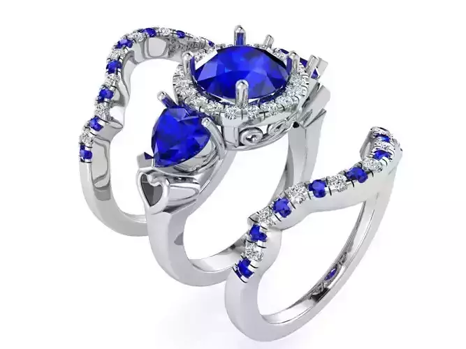 Round Halo Ring With Double Band 3194