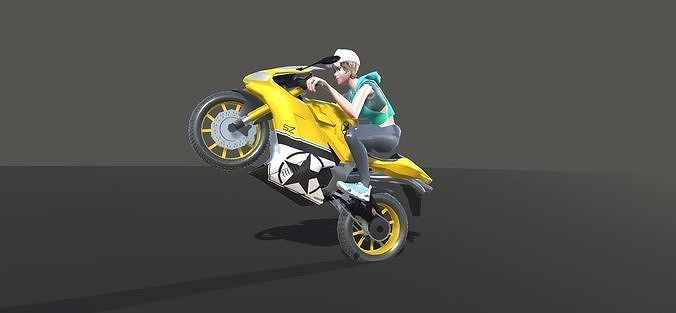 Sports Bikers Animations Low-poly 3D model