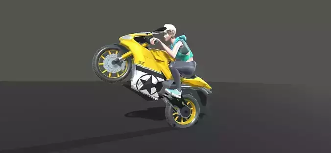 Sports Bikers Animations Low-poly 3D model