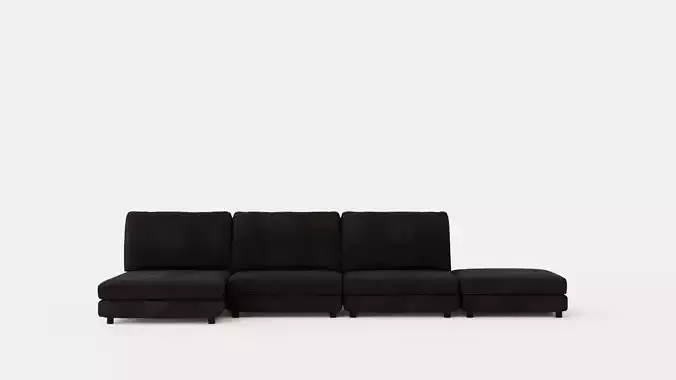 Arken U Module Sofa With Divan Reversible Velvet Low-poly 3D model