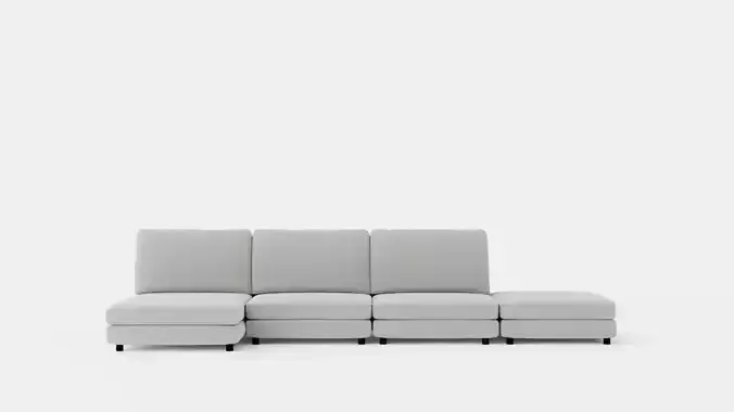 Ark U Module Sofa With Divan Reversible Low-poly 3D model