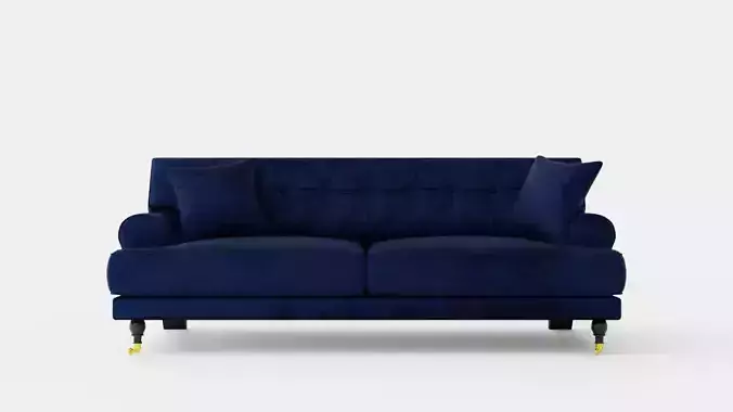 Andrew Velvet Sofa 3 Seater Low-poly 3D model