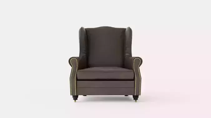 Admiral Armchair Vintage Fabric Low-poly 3D model