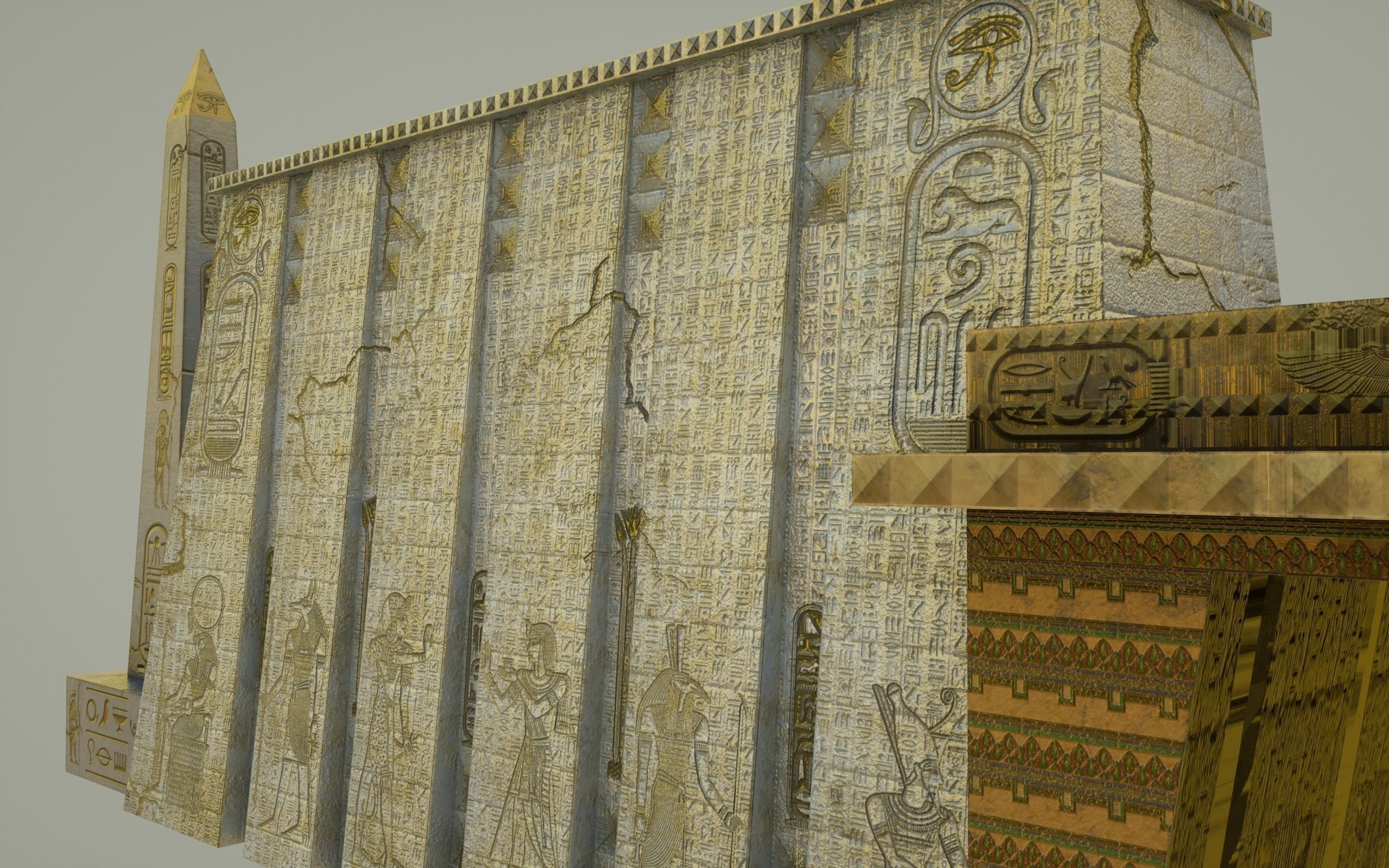 3D model ANCIENT EGYPTIAN ENTRANCE DOOR 3D MODEL VR / AR / low-poly ...