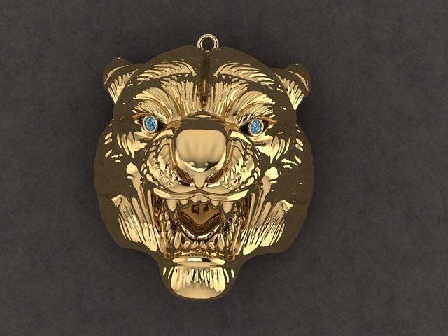 tiger face pendant Free 3D print model