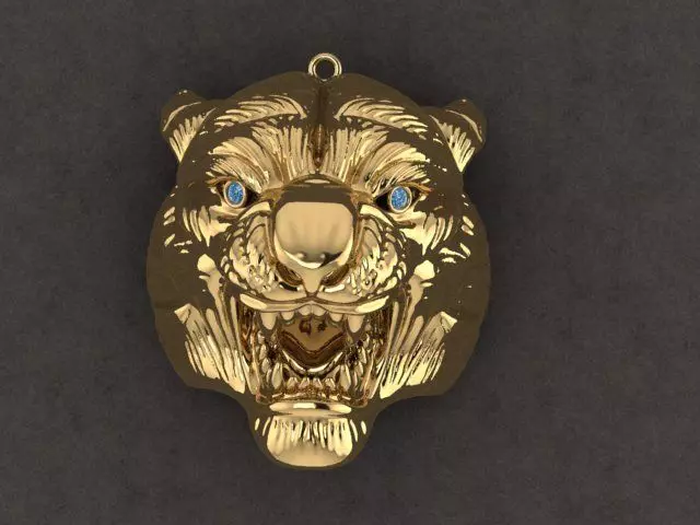 tiger face pendant Free 3D print model